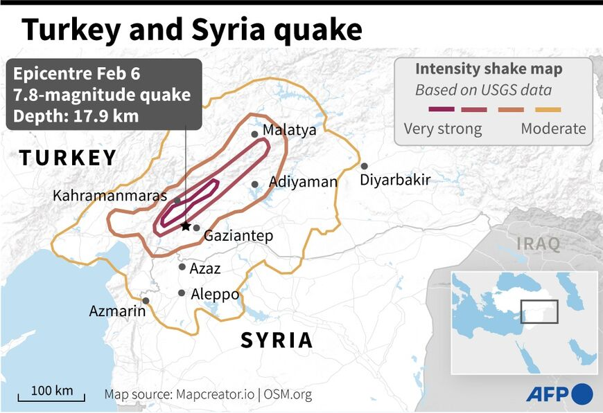 Affected places from Devastating Earthquake Hits Turkey and Syria